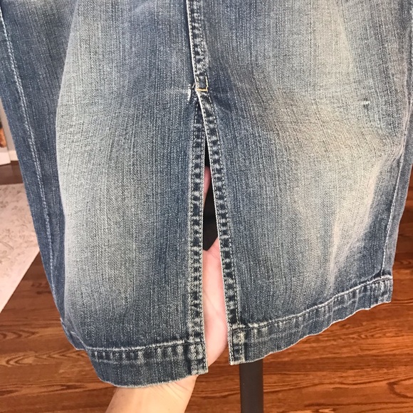 7 For All Mankind denim pencil skirt with slit - Picture 3 of 8